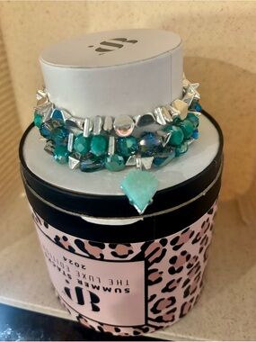 BP Genuine Druzy Stone Summer Stack 2024 Bracelet with Silver Accents NEW in Box